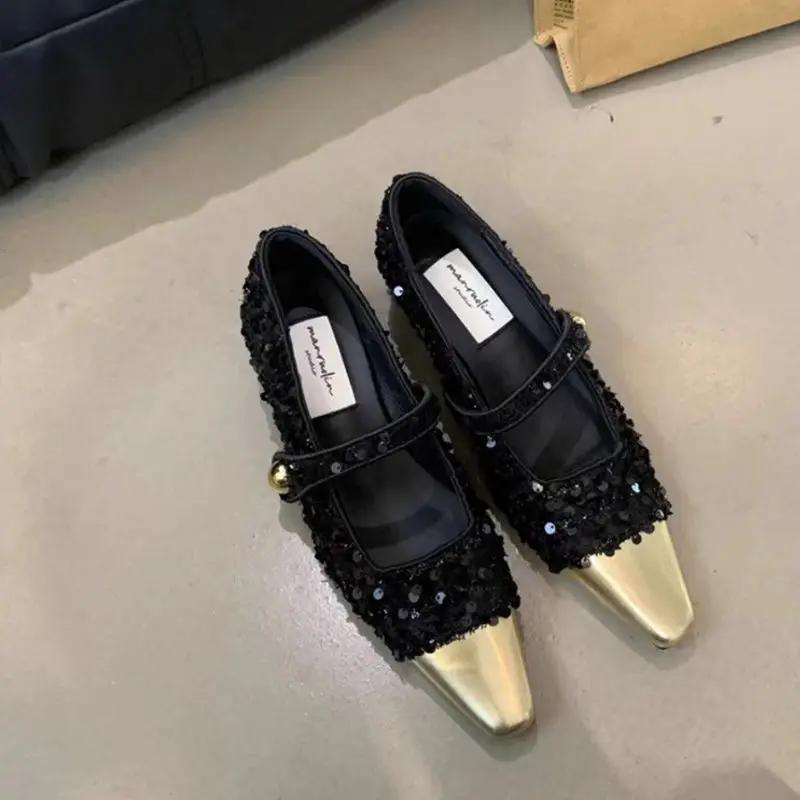 Pointed Toe with Medium Heels Woman PumpsLoafers Japanese Style Lolita Mary Jane Shoes for Women Chunky Block Heel Discount Y2k