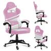 Chaise Gaming - HUZARO - Force 4.4 - Rose Et Blanc - Ergonomique - Accoudoirs Rembourrés