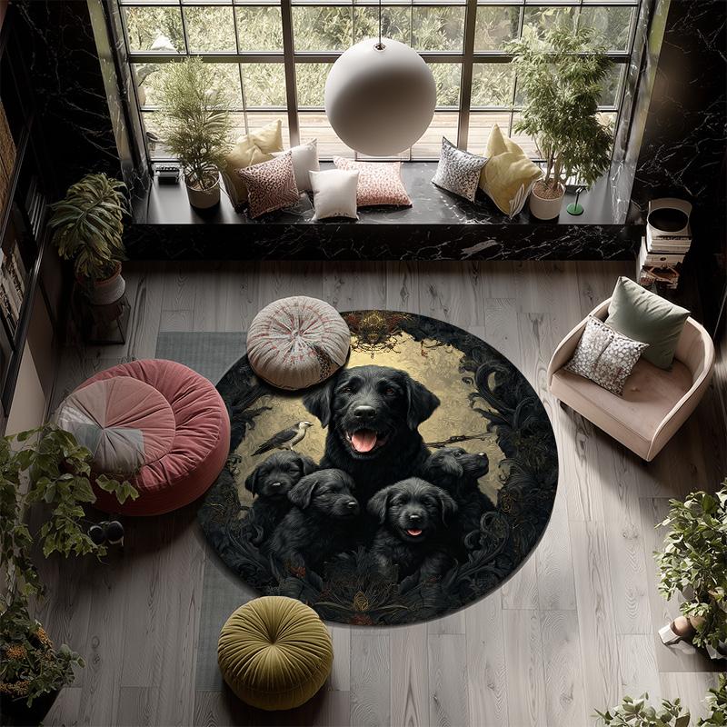 Viking Bear  Round Area Rug,Carpet Rug for Living Room Bedroom Sofa Playroom Decor,Non-slip Floor Mat