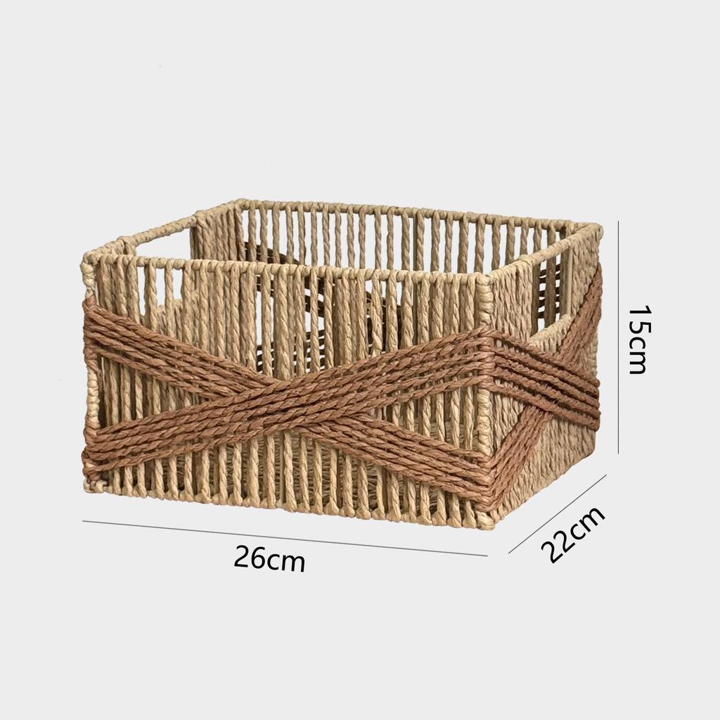 Elegant Woven Storage Basket for Desktop and Coffee Table - Perfect for Organizing Sundries and Snacks