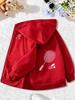 Kinder Kapuzenjacke mit Reißverschluss Badminton Schläger Federball Grafik Langarm Freizeit Sport Hoodie Oberbekleidung Für Jungen Mädchen