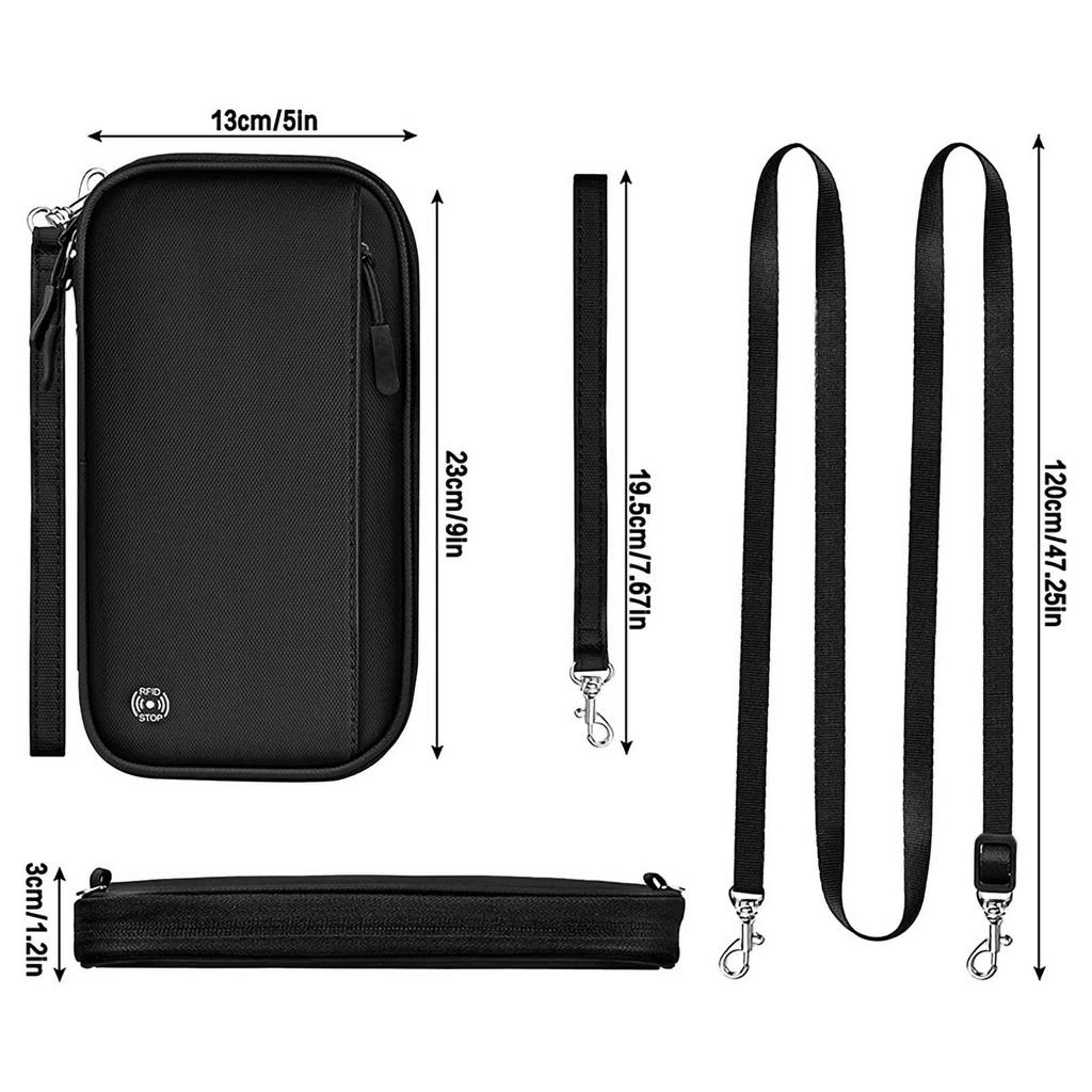 Passport Bankbook Large Black [amifun] Case, Anti-Skimming, Waterproof, Case, Anti-Magnetic, Anti-Skimming, Capacity, RFID,