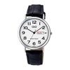 [Domande e risposte dei cittadini] Orologio analogico impermeabile con data e giorno della settimana, cinturino in pelle A202-304 da uomo, bianco