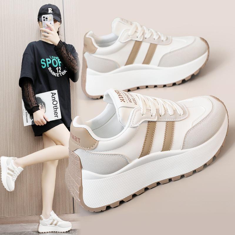 Summer Thick-Soled Women Shoes Height-Increasing Women Sneakers Casual Skate Shoes Lace-Up Sports Running Shoes for Women