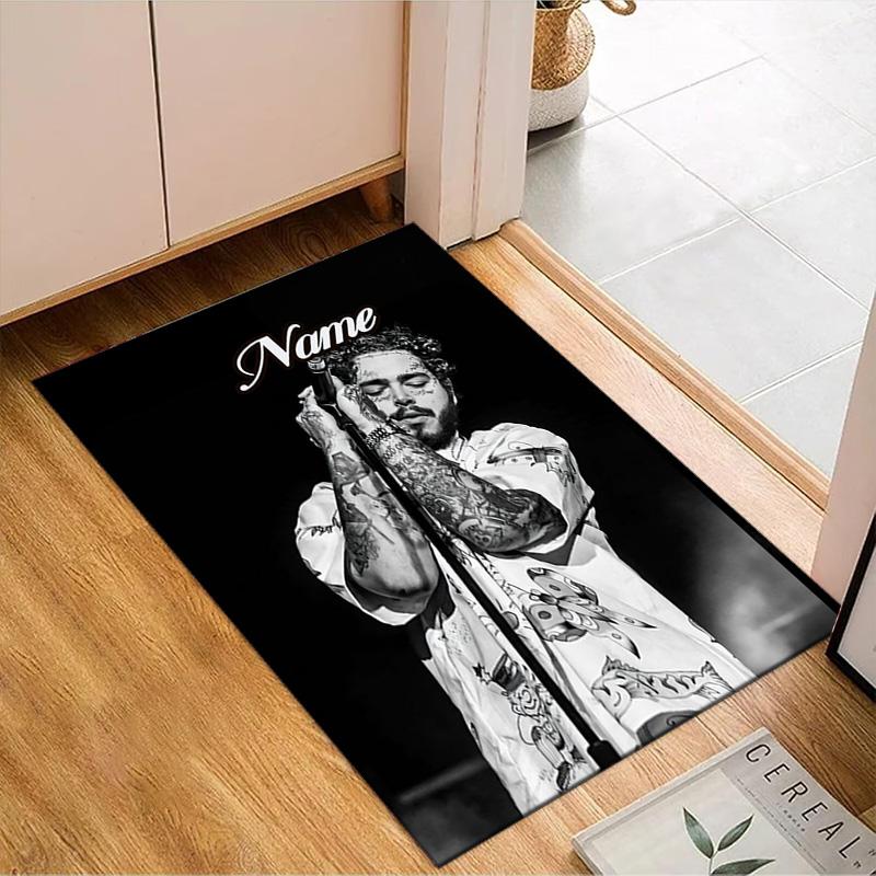 Custom Name Rap Music Malone Rug Game Carpet, Floor Mat for Bedroom Living Room Entryway Rug, Home Decor Idea Gift for Christmas birthday