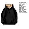 Women Fall Winter Hoodie Thick Fleece Lined Hooded Long Sleeves with Pocket Solid Color Loose Elastic Cuffs Drawstring Sport Coat