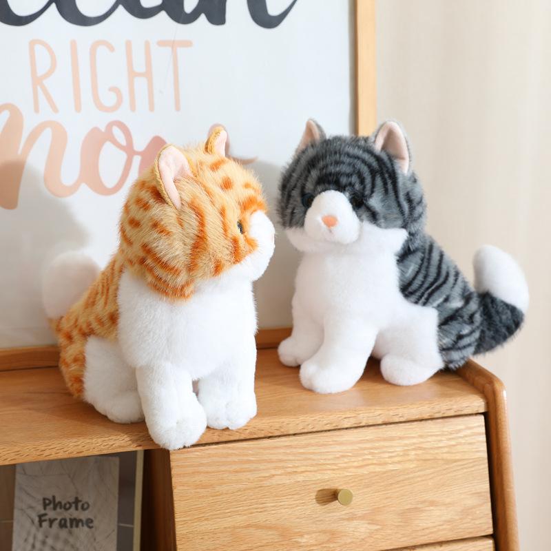 Cute simulation cat doll plush toy cute kitten doll children soothing rag doll birthday gift