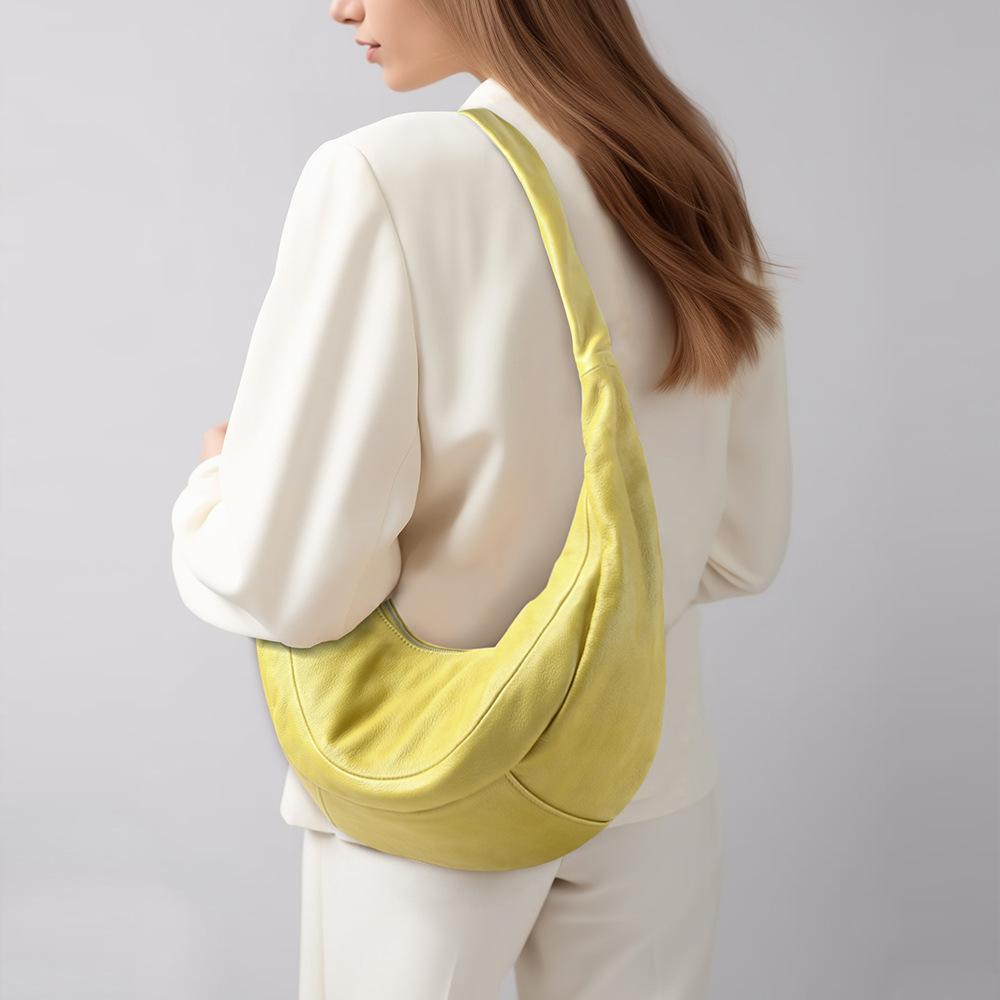 Simple Style Dumpling Bag Women's Leather Bag Fashion Trend Messenger Bag Commuter Shoulder Bag