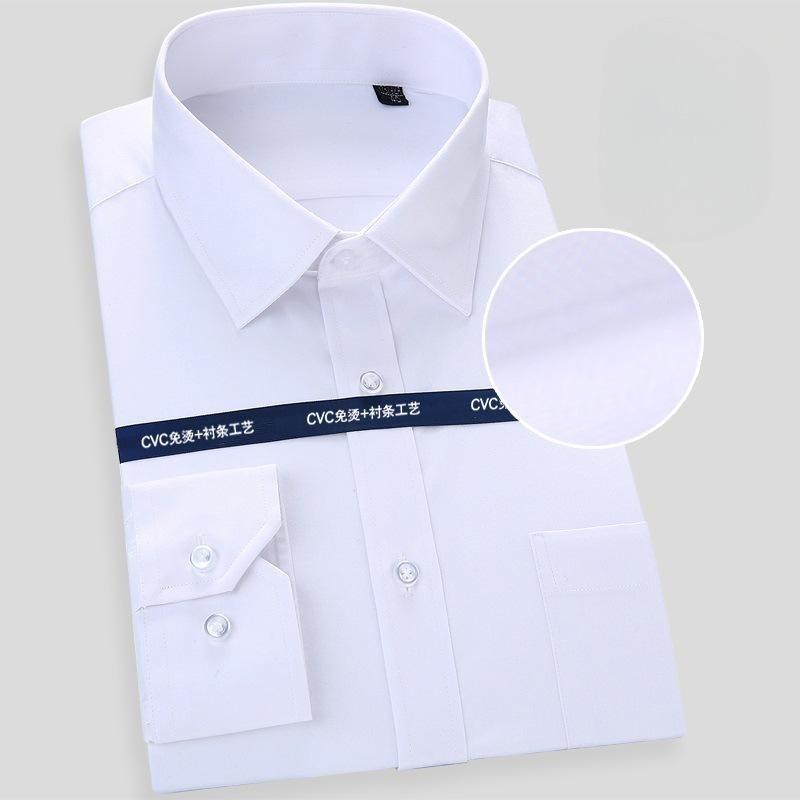 Camisa de Vestir de Manga Larga para Hombre 100% Algodón de Alta Calidad Nueva Lisa para Hombre Talla Grande Corte Regular Rayas Camisa de Negocios Blanco Azul 8XL