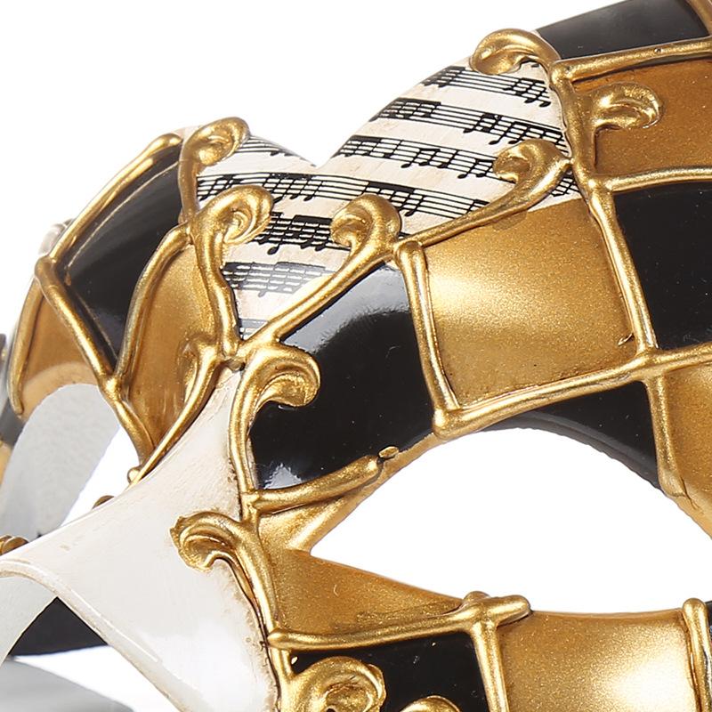 Halloween Masquerade Venetian Antique Eye Mask Holiday Party Checkered Mask