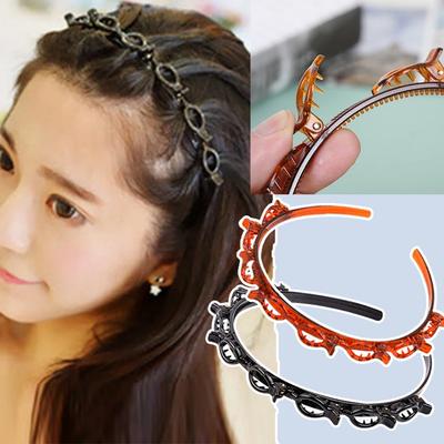 1/2pcs Multi-layer Hollow Braided Women's Bangs Headband Hairdressing Iron Accessories Hair Clip