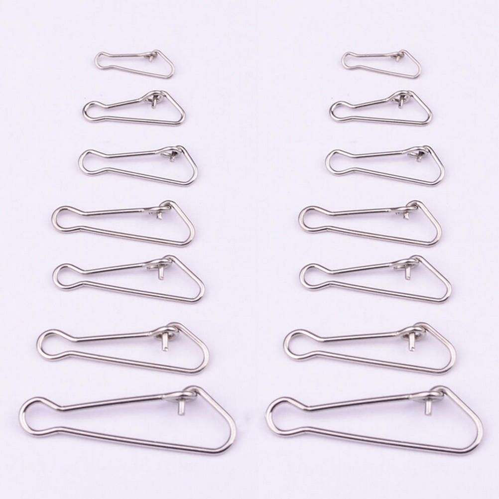 100pcs Fishing Barrel Swivel Pin Connector Solid Rings with Interlock Snap New Q