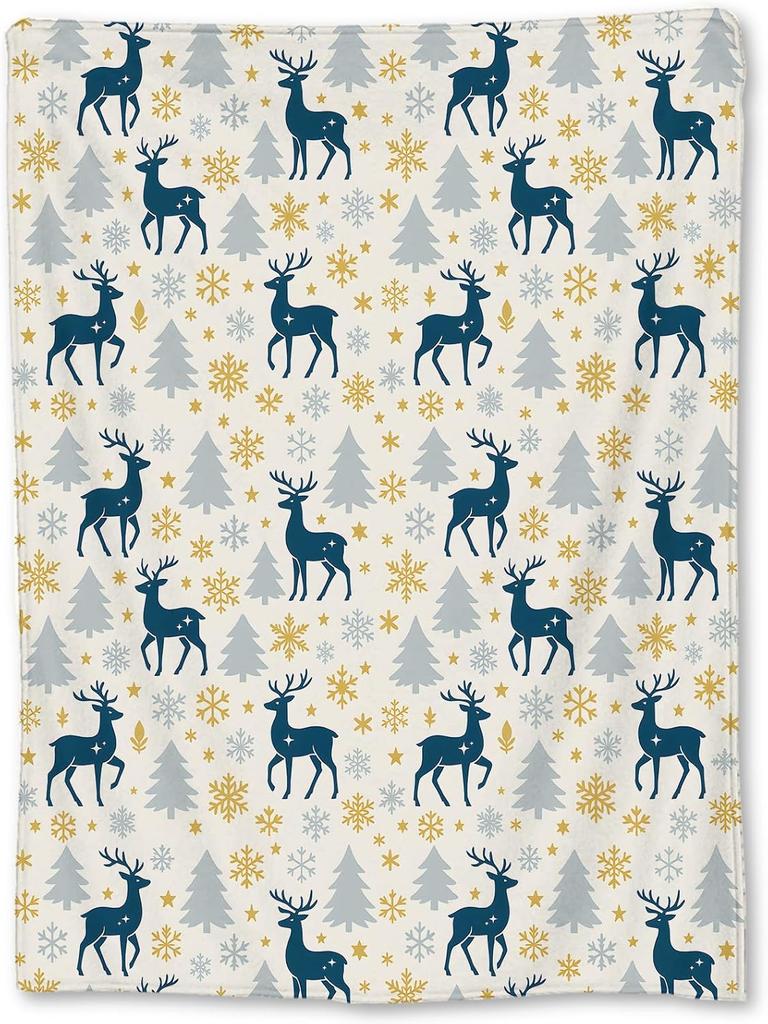 Weihnachten Santa Flanelldecke - Weich, Leicht & Niedlich mit Weihnachtsmann-, Baum- & Zuckerstangen-Designs für Sofa, Bett oder Reise