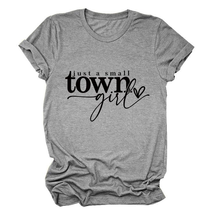 Casual just a small town letter print fashion ladies short sleeves