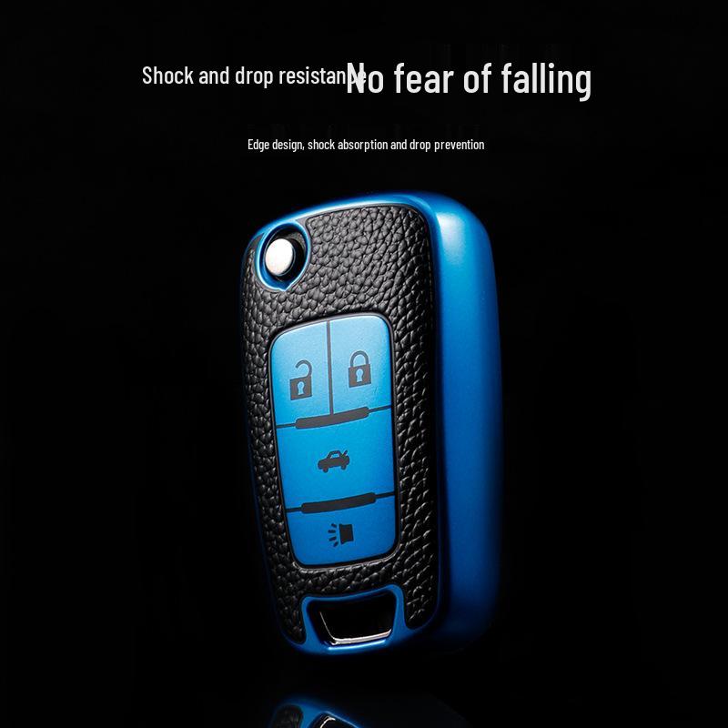 Chevrolet Key Case for Cruze, Cavalier, Malibu, Trax, Sail - Leather Fob Cover