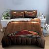 Mountain Logo with Hockey Theme on Wood Print Bedding Set Duvet Cover Pillowcases (1* Duvet Cover 2* Pillowcases Do Not Include Comforter)
