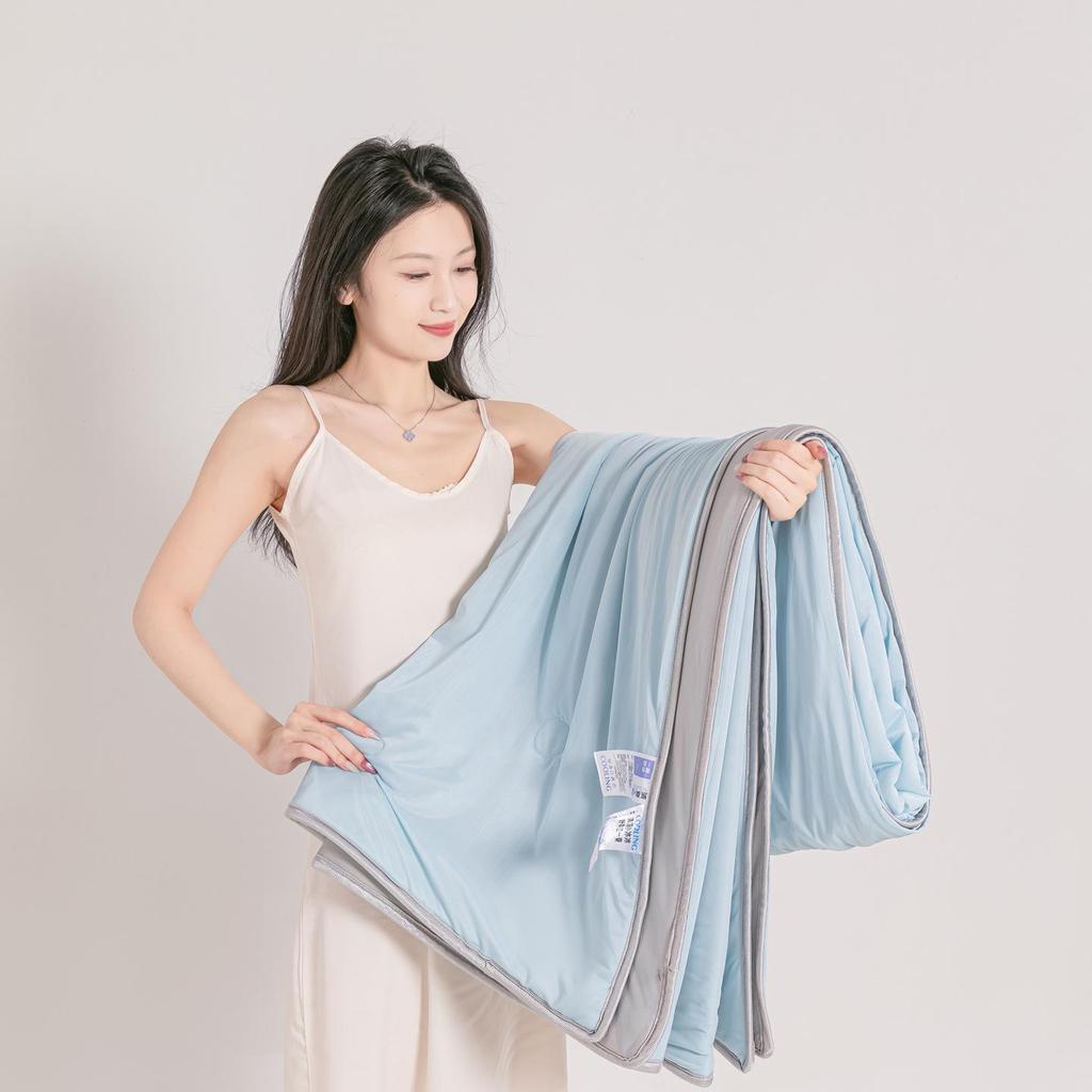 Class A Double-Sided Silk Cooling Summer Quilt – Solid Color Thin Ice Cream Air Conditioning Cover