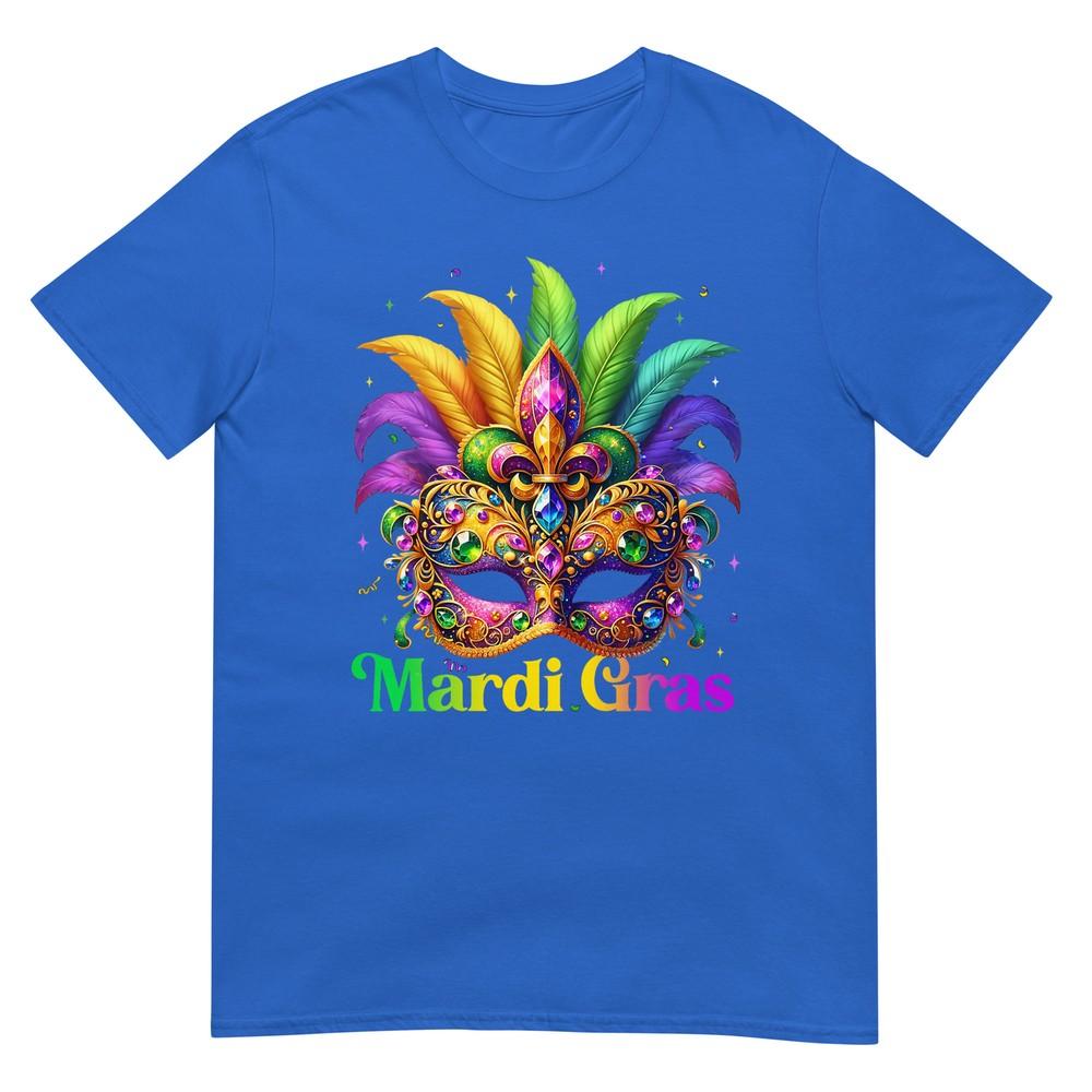 Mardi Gras Shirts For Unisex Girls Kids Mask Feather Party TShirt