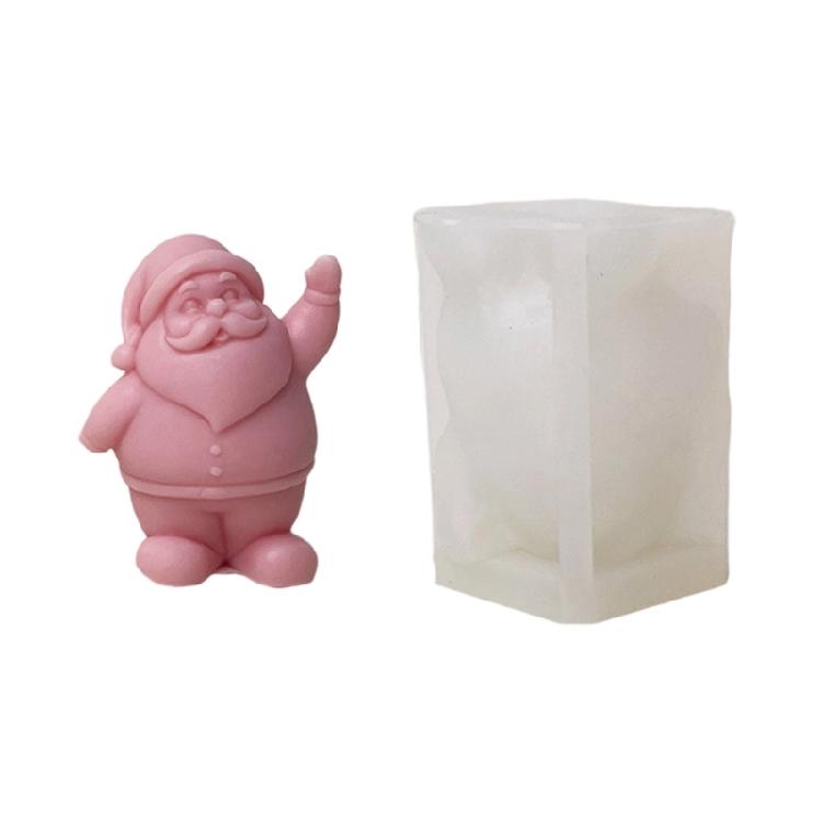 Christmas Santa Silicone Candle Mould Reusable Sturdy Crafting Tool for Holiday Decorations and Baking Supplies