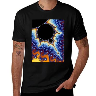 Mandelbrot-Menge T-Shirt Basic Unifarben Lässiges T-Shirt