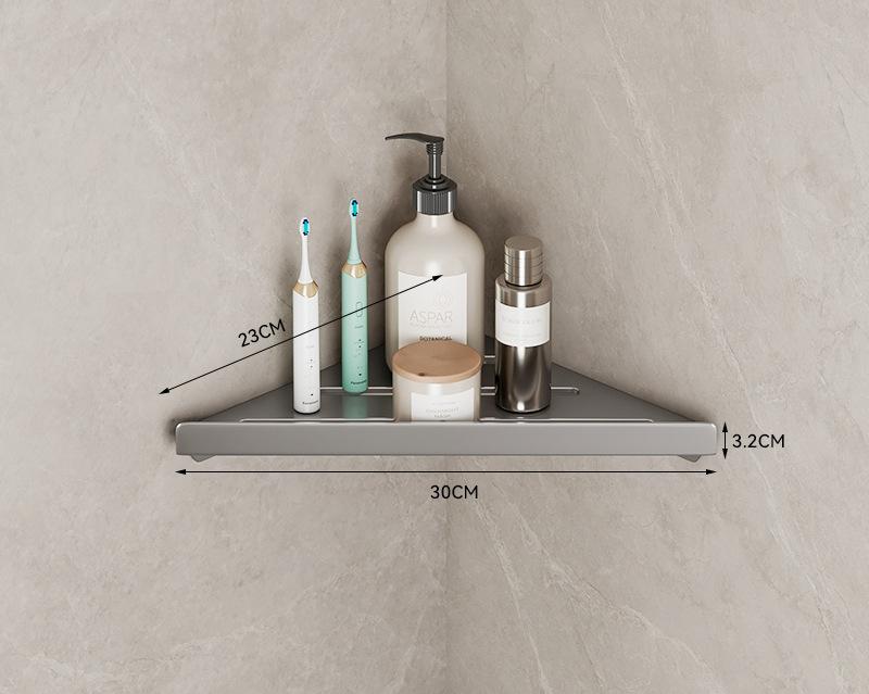Bathroom Corner Storage Rack Punch-Free Toilet Alumimum Organization Storage Shelves for Wall Toiletries Shower Accessories New