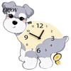 Wooden Clock with Swinging Pendulum Pooping Dog Wall Clock, Pendulum, Silent Non Ticking Hanging for Living Room Home Office, Gift Lover
