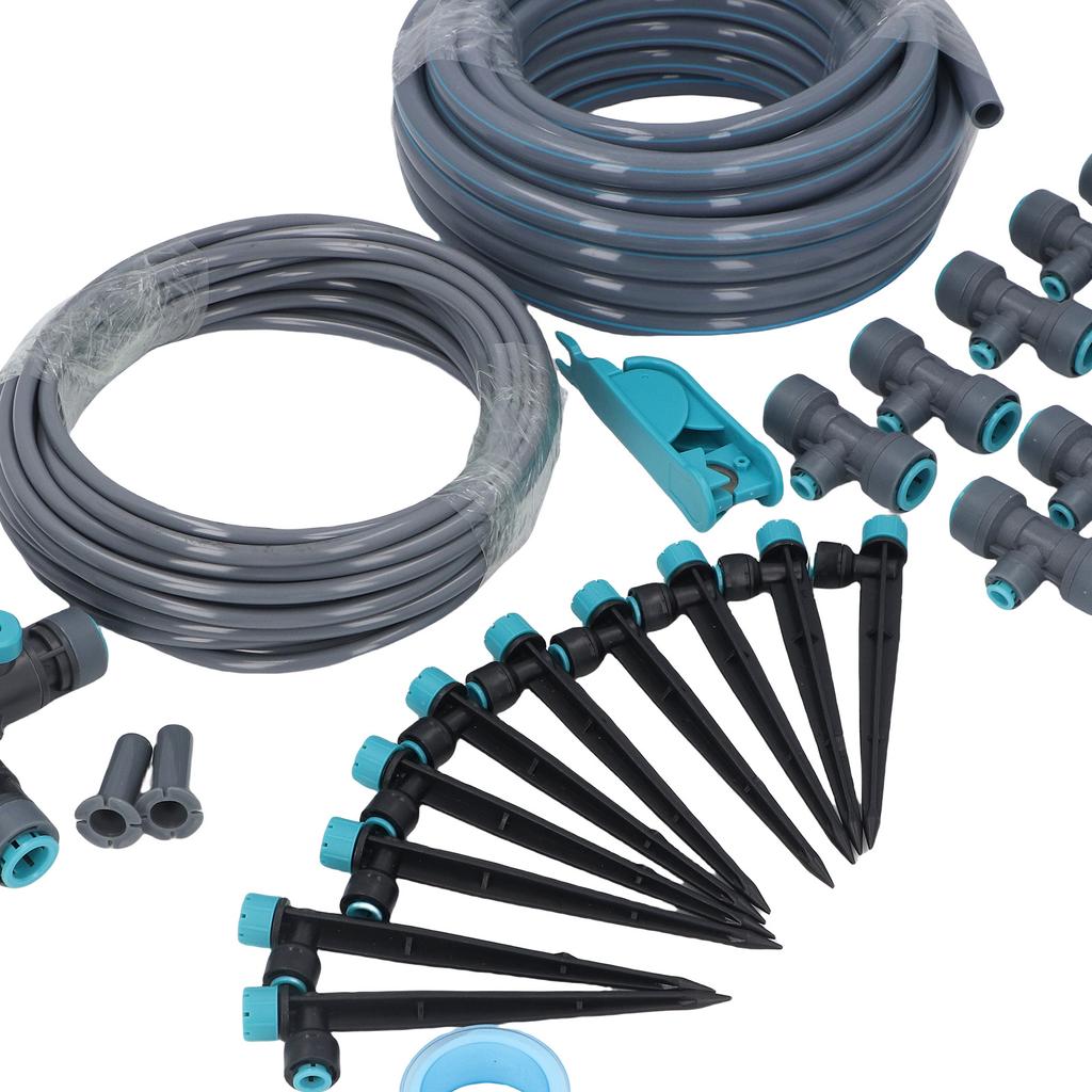 Drip Irrigation System 32.8FT 8 Holes Adjustable Precise Misting Drip Irrigation Sprinkler Kit for