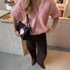 Damen Weicher Dehnbarer Cardigan Pullover Rundhalsausschnitt Langarm Knopfleiste Pullover für Damen Lockerer Sitz Cardigan Pullover Lässig Flauschige Gestrickte Jacken