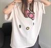 MINISO Sanrio Süßes Hello Kitty Sommer Kurzarm Rundhals Lässiges und Lockeres Damen T-Shirt Vielseitige Bequeme Kleidung