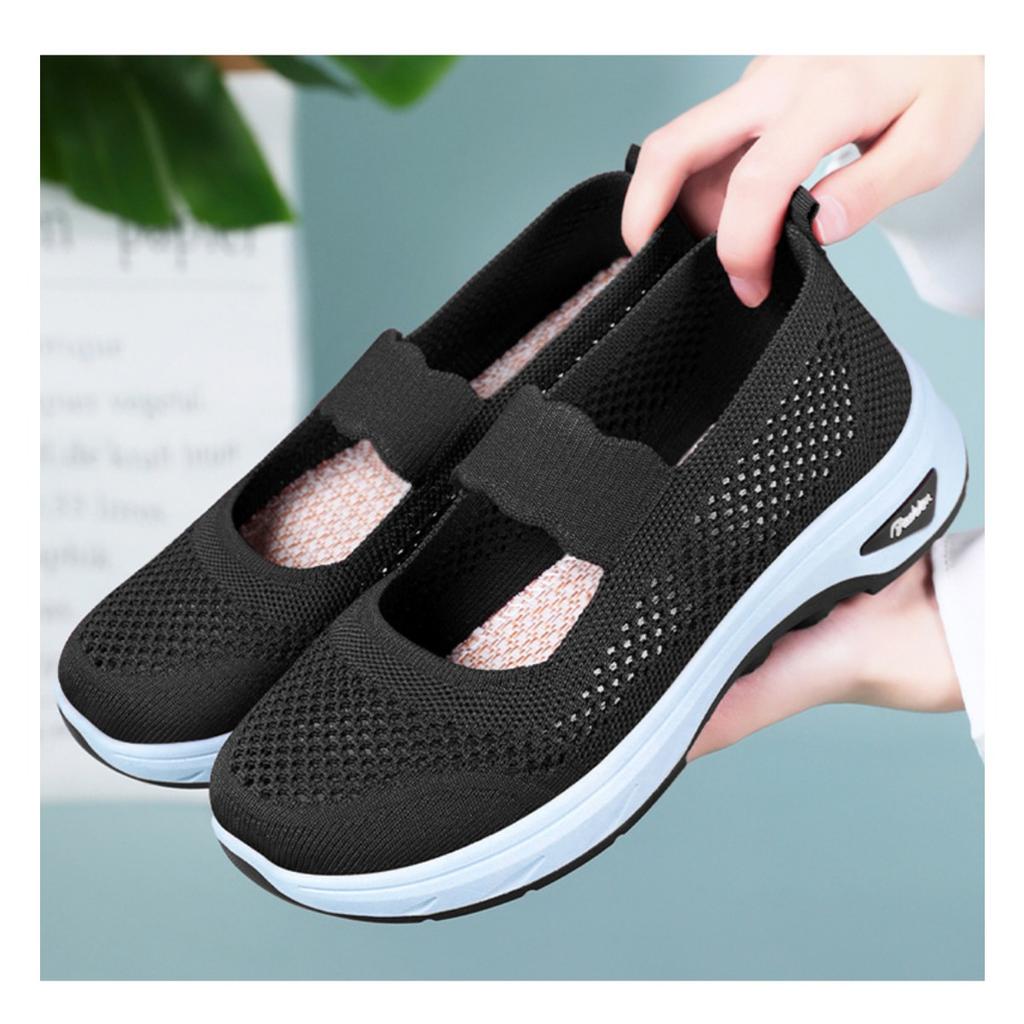 Cloth Shoes, Women's Summer New Hollow Breathable Mesh Shoes, One Foot Lazy Shoes, Soft Soled Comfortable Casual Shoes