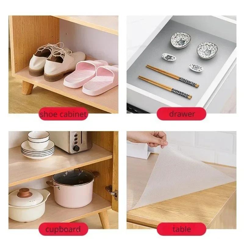 EVA Cabinet Mat Cabinet Liner Reusable Drawer Liners Non-slip Refrigerator Mat Fridge Waterproof Moisture-proof Drawer Mat