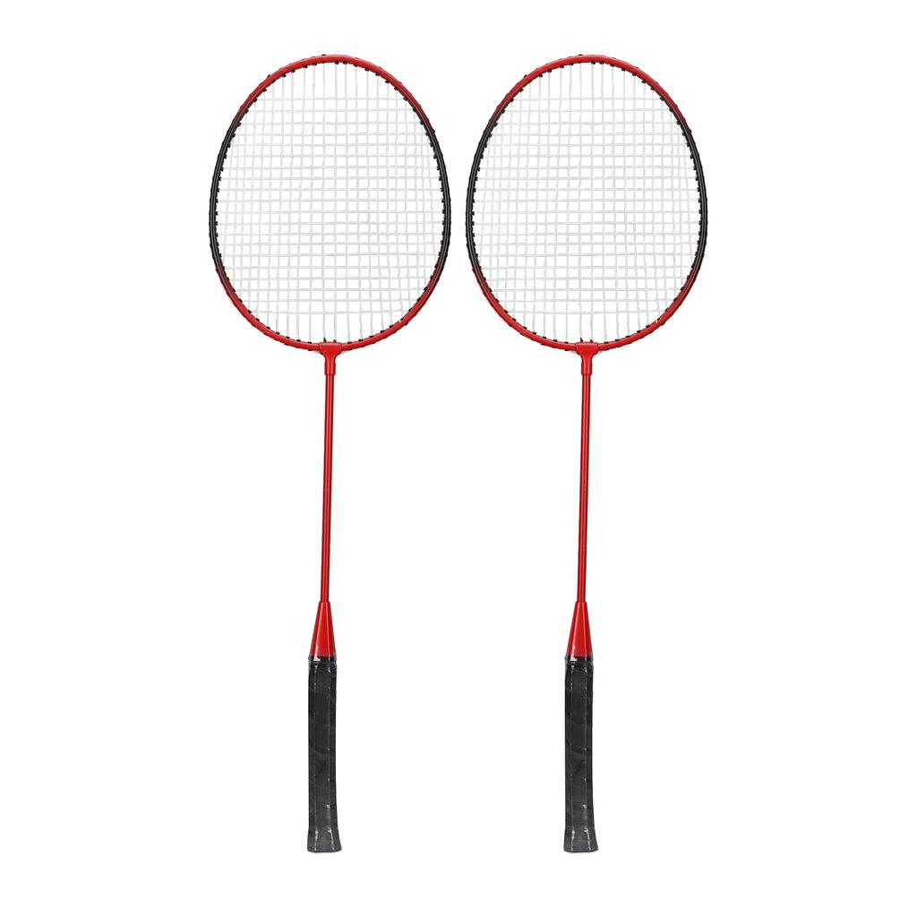 LEIJIAER Badminton Racket Offensive Iron Alloy Lightweight Comfortable Grip Sports Badminton Racquet Red