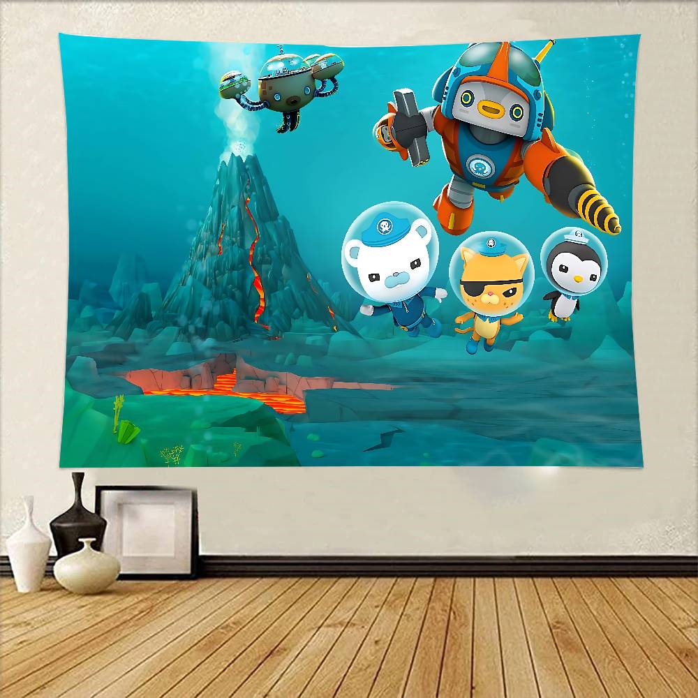 Kawaii OOctonaut Tapestry Wall Hanging Printed Polyester Tapestry INS Decoration Wall Decor