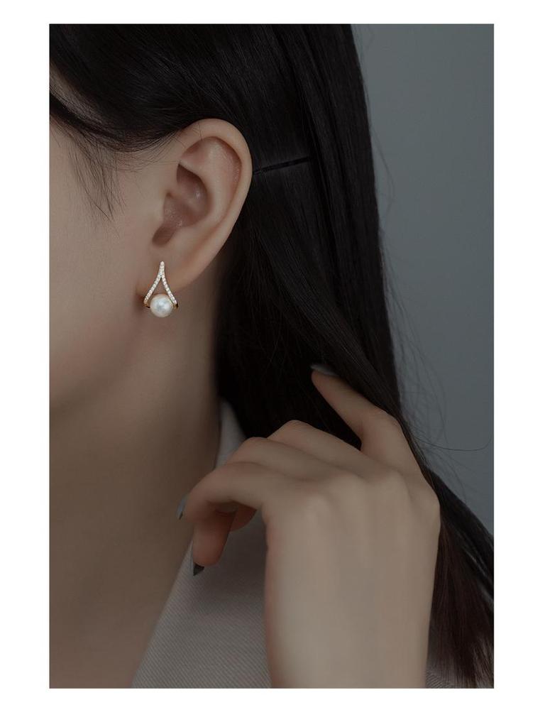 Banyan Tree S925 Silver Korean Pearl Earrings - 2021 Fashion Temperament Studs