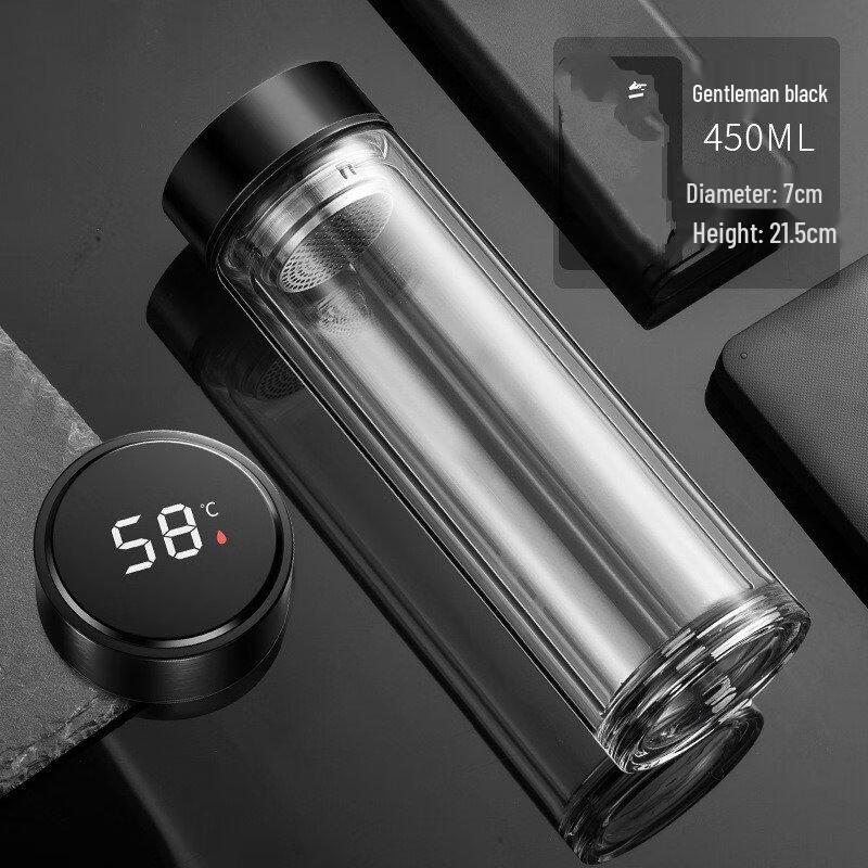 Shangqi Temperature Display Double-Layer Glass Tea Cup