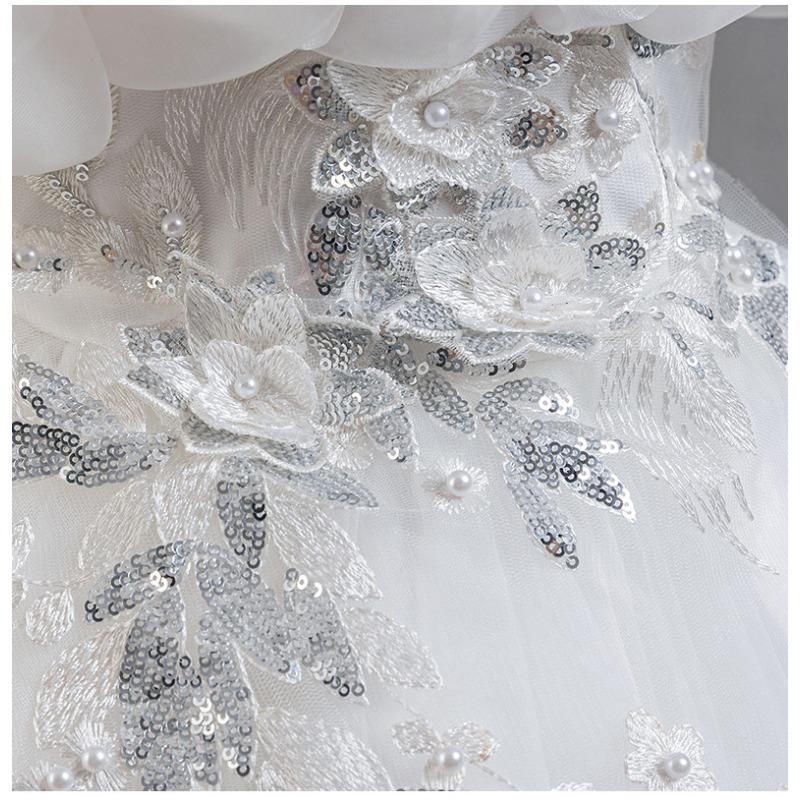 Kids Girls Princess Style Puffy Tulle Wedding Formal Party Dress