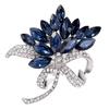 Elegante Marquise Cut Brilhante Strass Flor Bouquet Estilo Mulheres Broche Pin Presente