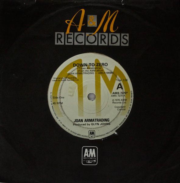 7inch Record JOAN ARMATRADING - Down To Zero AMS7270 A&M Records 1977 UK Rock Used