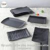 Black Matte Melamine Rectangular Plate – Ideal for BBQ, Grilling, Hot Pot, Restaurant, or Buffet Side Dishes