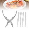 Crab Cracker and Tools Set Stainless Steel Lobster Crab Seafood Cracker with 4 Forks for Home Party