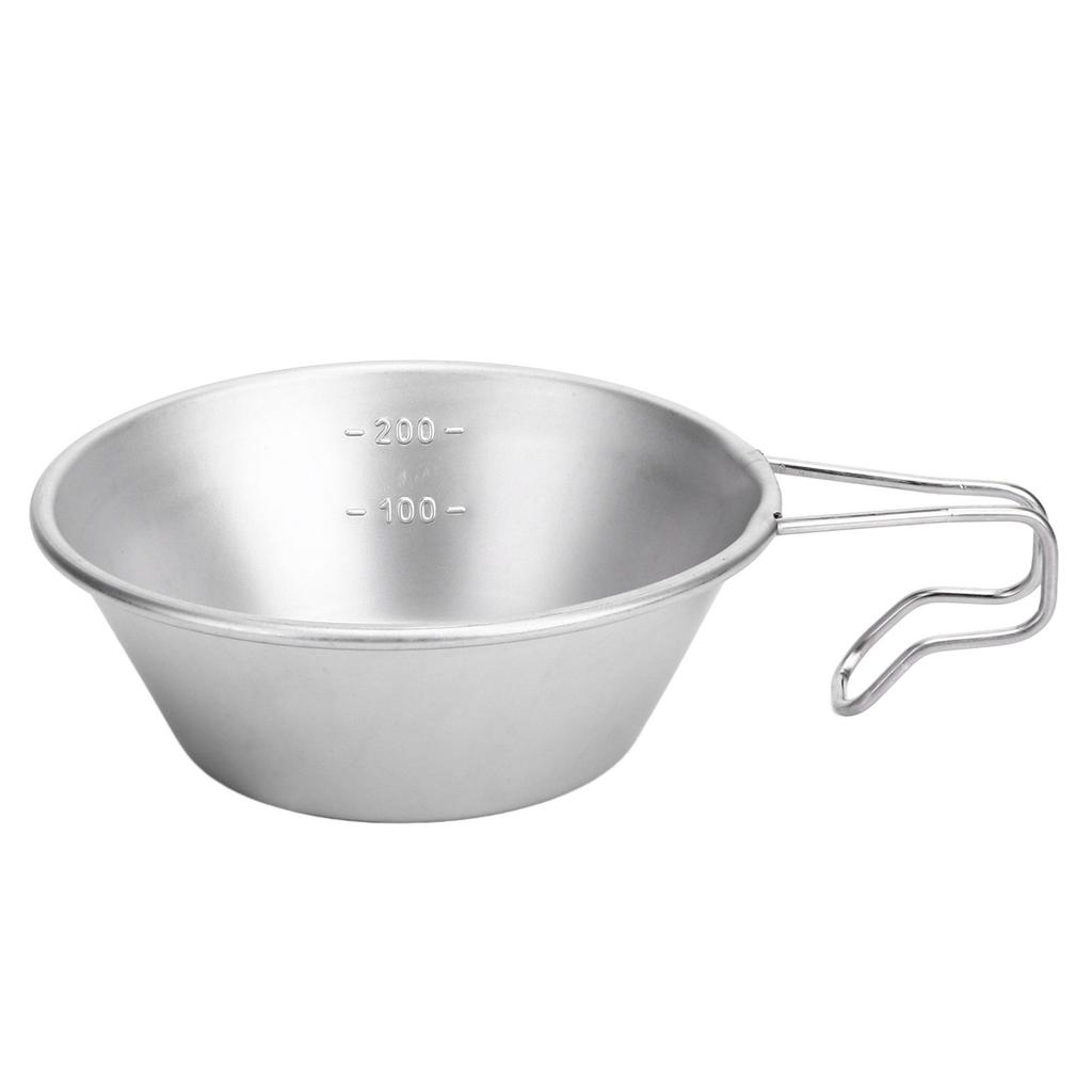 Camping Cup Backpacking Bowl Cup Stainless Steel with Hook Shape Handle for Outdoor Travel Picnic