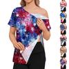 Women's Post-operative Short-sleeved Color Shirt With Shoulder Zipper And Side  Closure.