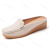 Fashion Women Half Slippers Casual Shoes Hollow Out Lady Half Lofers Pu Leather Flats Moccasins Women Luxury Brand Zapatillas Mujer