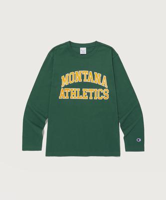 College Graphic Stonewash Long Sleeve T-Shirt Dark Green
