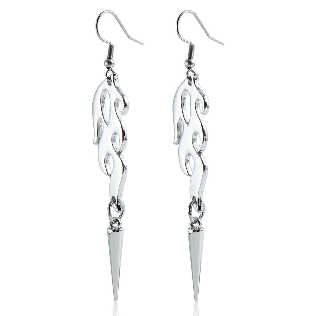 Gothic long fringed rivet pendant, ear hanging earrings, trendy thorn earrings