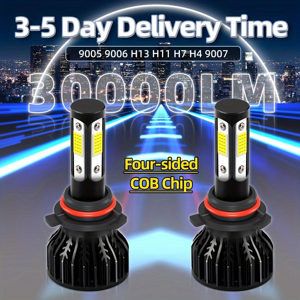 

roadsun 2 шт. Автолампа 9005/HB3 9006/HB4 9007 H4 H7 H11 H13 Дальний/Ближний свет, 6000K Белый 30000Лм 190Вт 4-сторонняя COB-матрица 9006/HB4