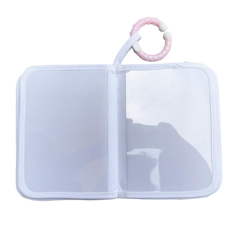 Newborns Keepsakes Album Soft Cloth Baby Book Safe Mirror Infant Photo Organizers