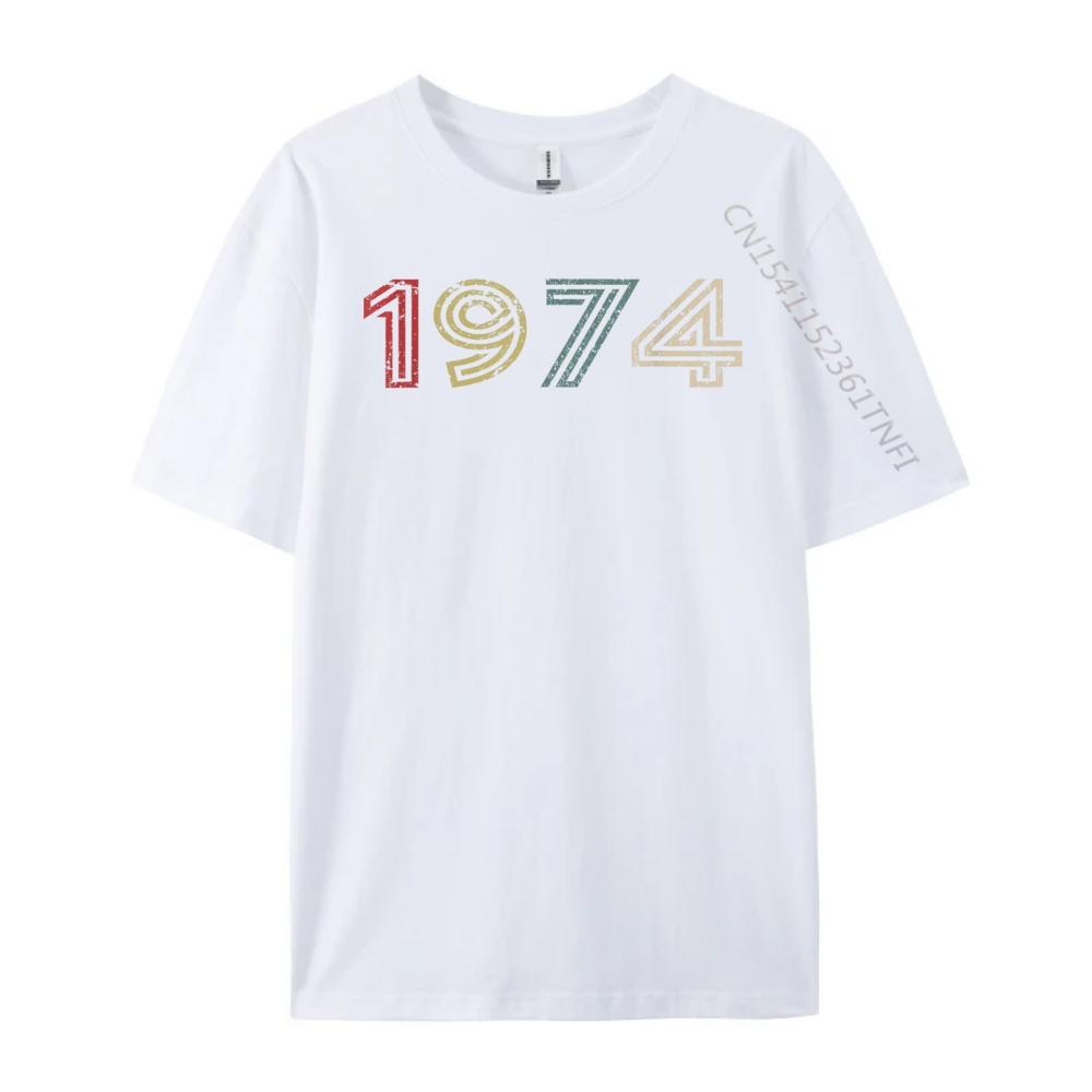 Vintage 1974 Cool 50 Year Old Bday Men Women 50th Birthday Wholesale Tshirts 100 Pcs Breathable Funny Gifts Design