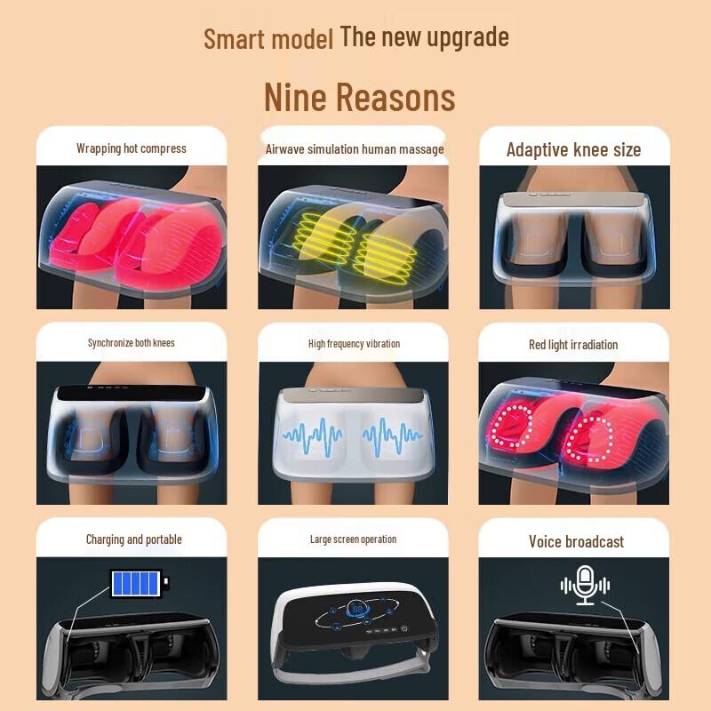 Binduokang Dual Knee Massager with Heat and Red Light