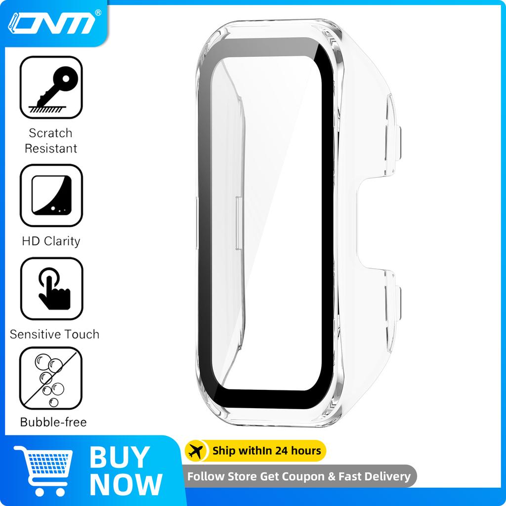 Glass+Case for Huawei Band 10 9 8 Tempered Glass Screen Protector & Hard PC Protective Bumper for Huawei Band10/9/8 Accessories